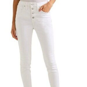 Madewell 10" High-Rise Skinny Crop White Jeans with Magic Pockets XS